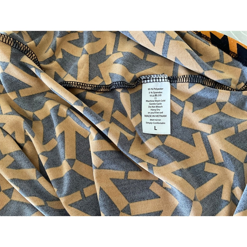 LuLaRoe Nicole Fit Flare Dress 3/4 Sleeve Scoop Neck Midi L - Picture 10 of 10